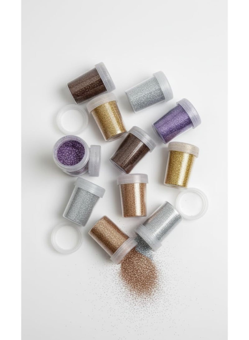 برطمانات جليتر مسحوق ناعم للغاية للتلوين والتزيين، متعددة الألوان للأشغال اليدوية، الفنون، الأعمال الإبداعية والحرفية المختلفة (6 قطعة) - Image 1